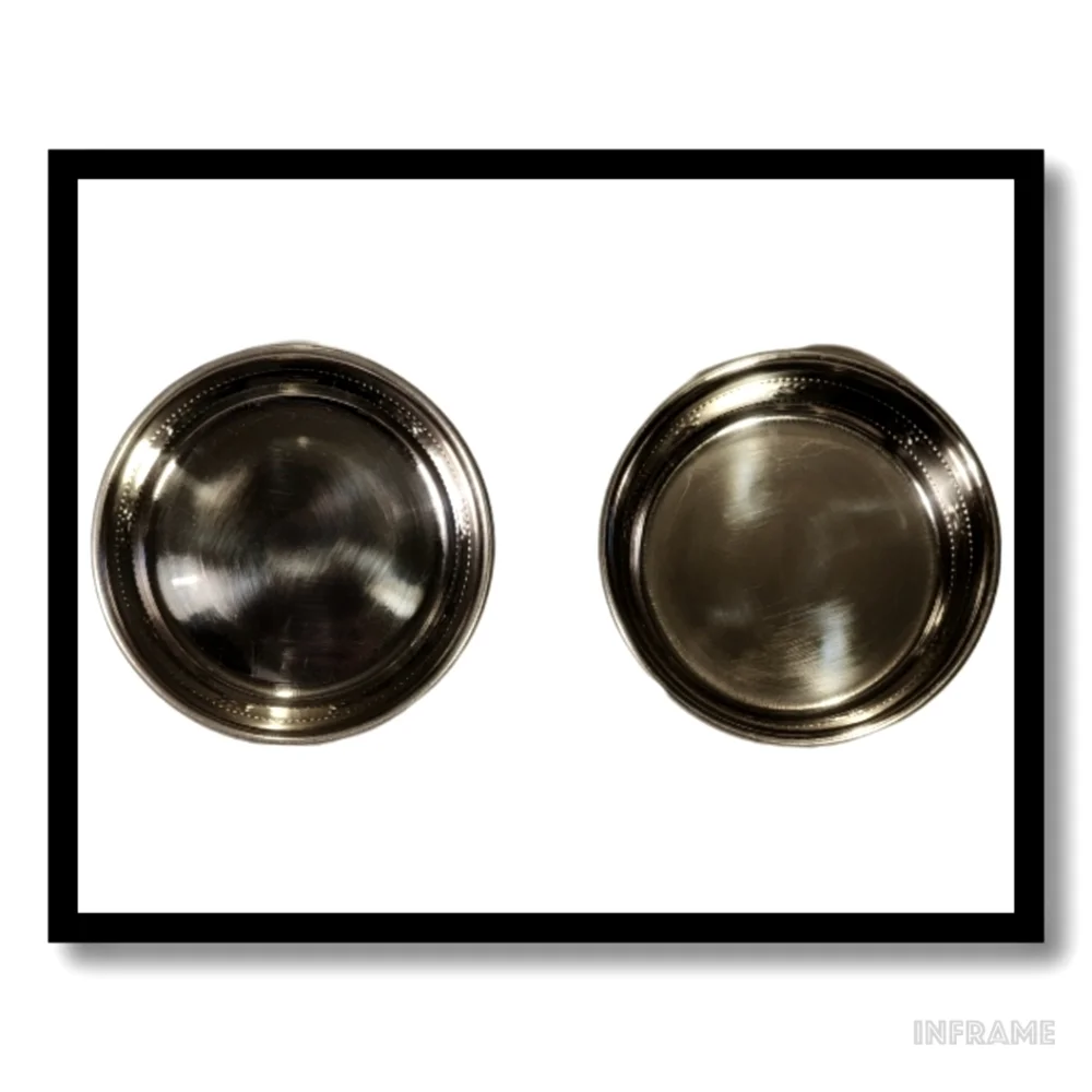 Stainless Steel Pawprint Bowls with Rubber Base (Set of 2)
